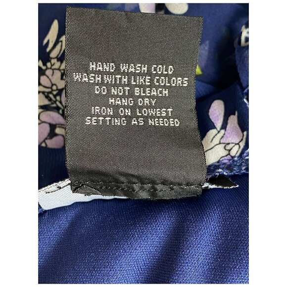 B. DARLIN Mini Dress with Belt Lilac Floral Print Cottagecore Faux Wrap JRS Sz M - Picture 7 of 8